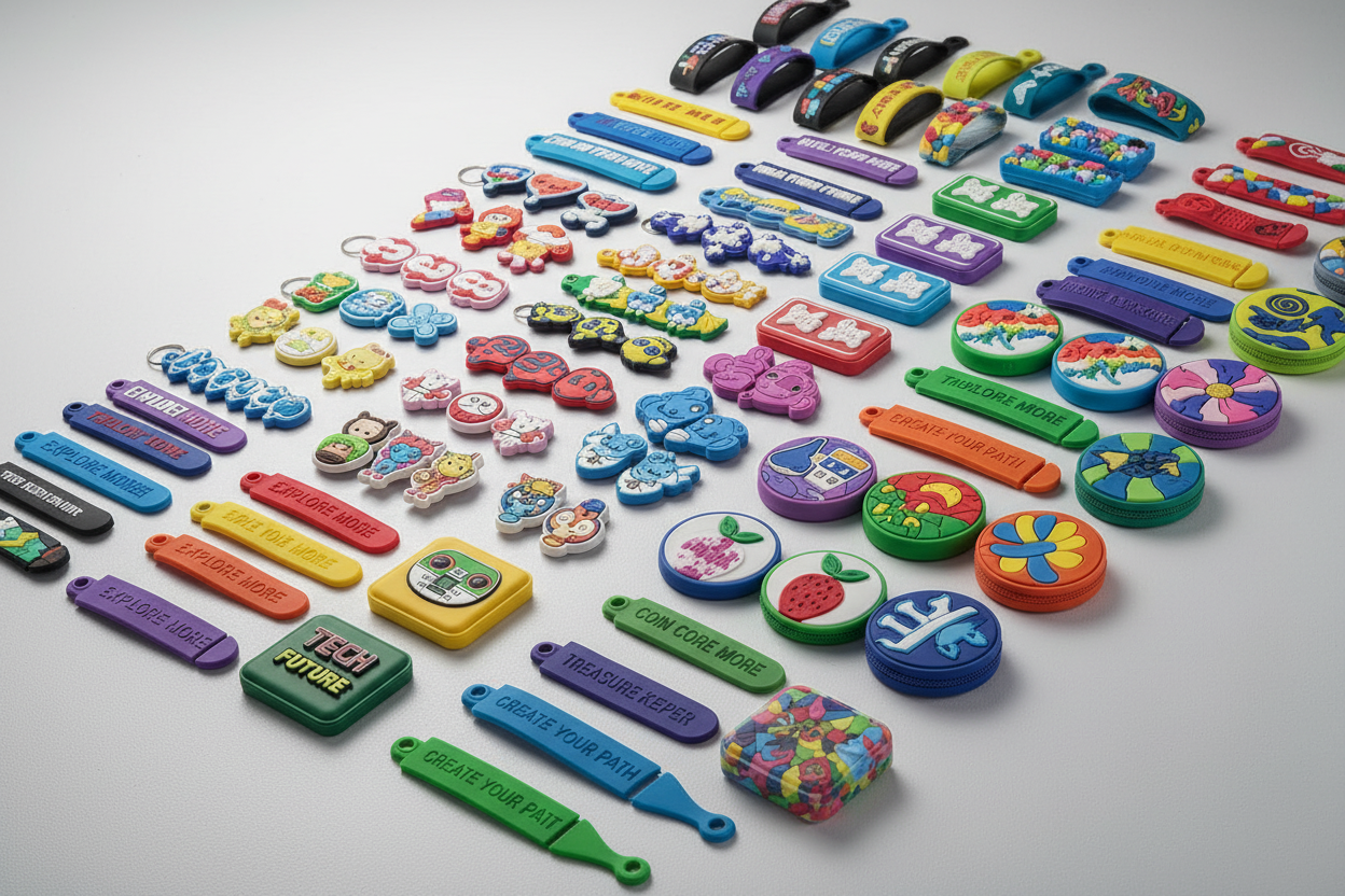PVC rubber goods that can be shaped with a wide variety of items and free form expression!